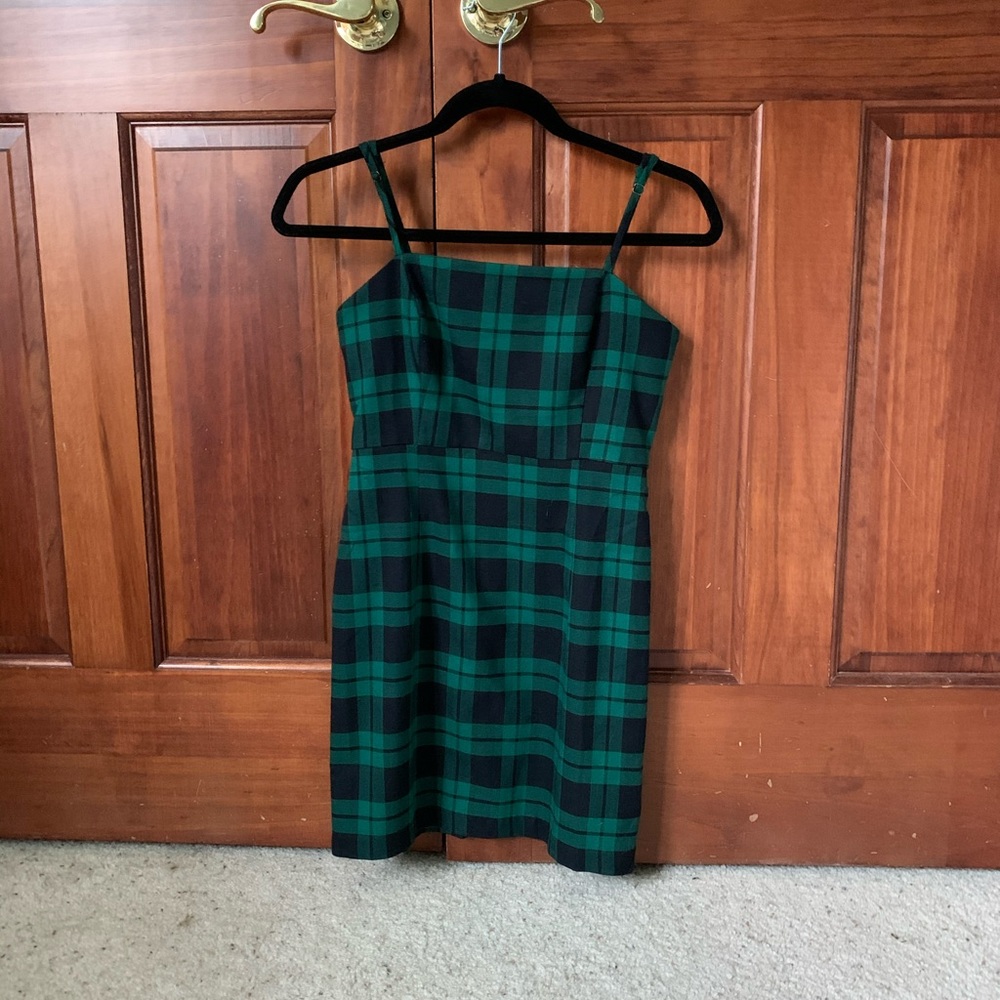 green plaid dress